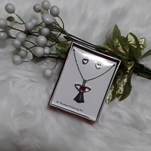Angel Pendant necklace & earring set